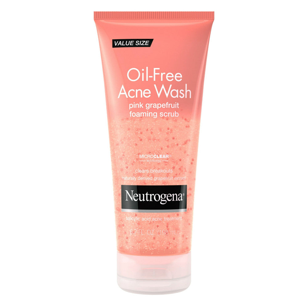 Neutrogena Oil-Free Acne Wash Foaming Scrub, Pink Grapefruit - 6.7 Oz